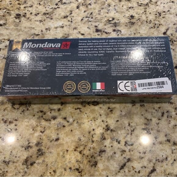 Mondava Professional Ceramic Tourmaline Flat Iron Hair Straightener-New In Box - Picture 4 of 7